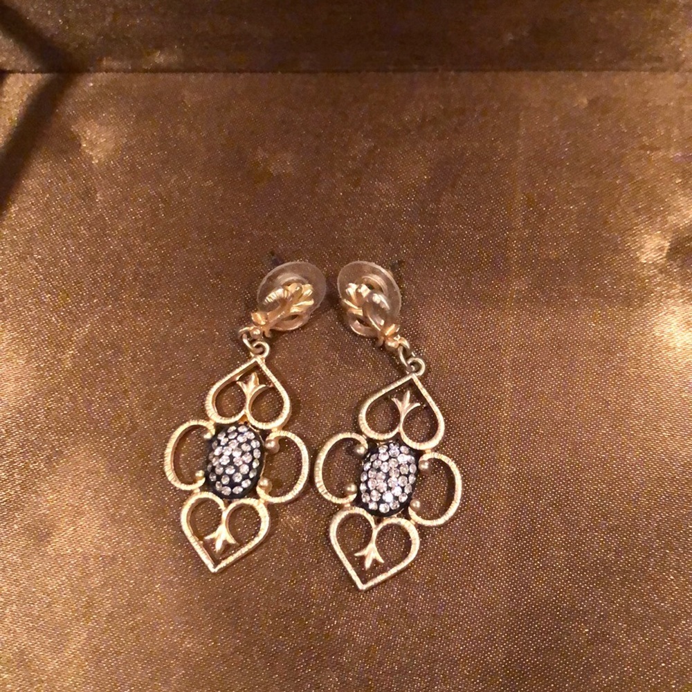 Gold and faux diamond earrings